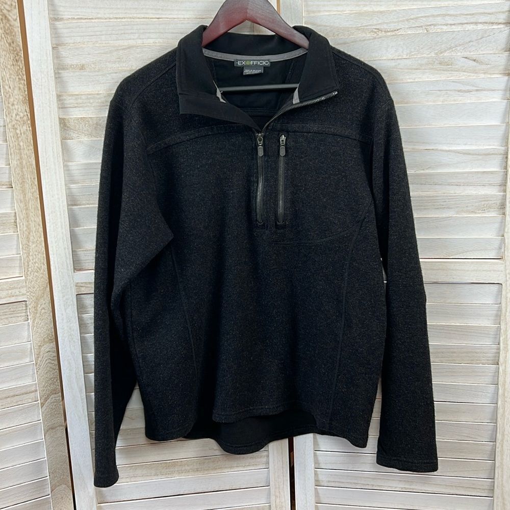 ExOfficio Wool Blend 1/2 1/4 Zip Pullover Medium